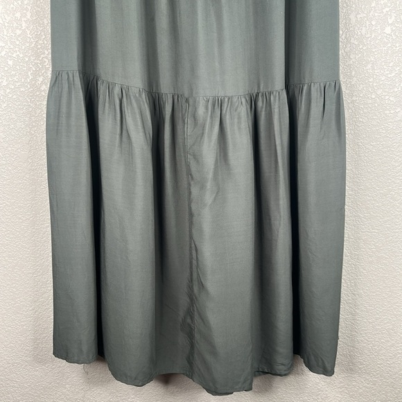 Shein Olive Green Flowy Coastal Casual Layered Elastic Waist Maxi Skirt Size S - Picture 3 of 6